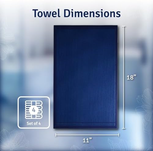 Creative Scents Monogrammed Towels - 4-Piece Navy Blue