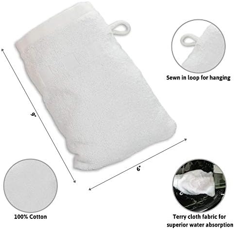 Bath Mitts Set - 6 x 9 inches Soft Absorbent Delightful Daily Use