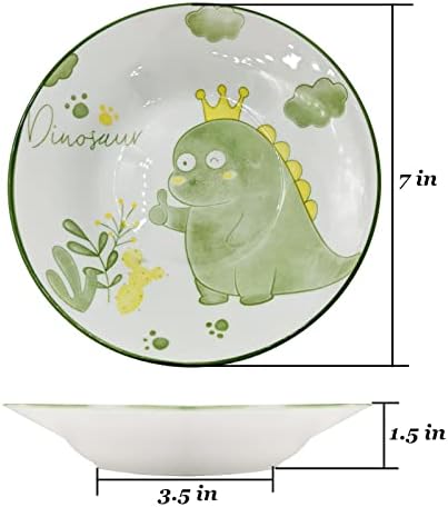 Set of 5 Dinosaur Plates 7-inch Microwave and Dishwasher Safe