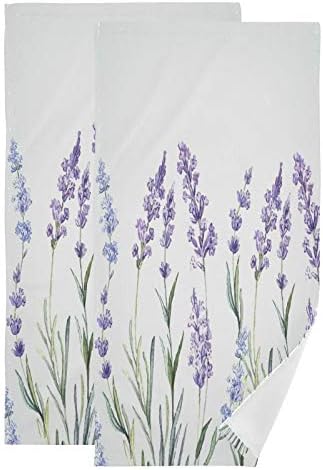 Blueangle Watercolor Lavender Towels