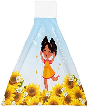 Kewadony 1 Pack Sunflower Black Hand Towels