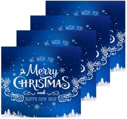 Merry Christmas Blue Washcloth 2 Pack for Babies Soft Reusable
