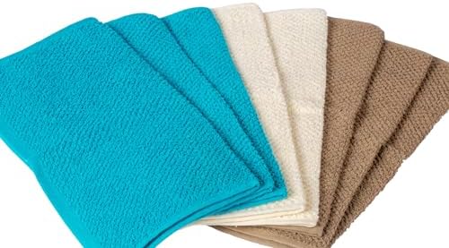 Living Fashions Popcorn Weave Washcloth Set of 8