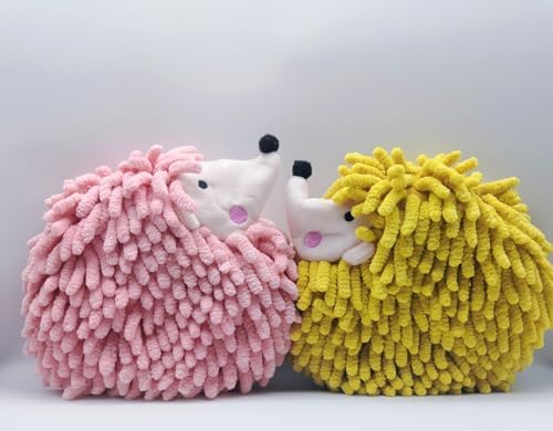Yqdmcyan Fuzzy Ball Hand Towels Set of 2 Cute Hedgehogs Soft Absorbent