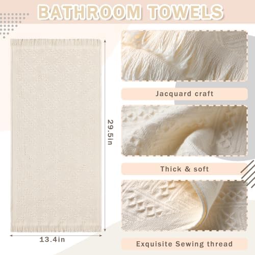 Beau_boh Hand Towels Set - 4-Piece 14x30 inch Beige