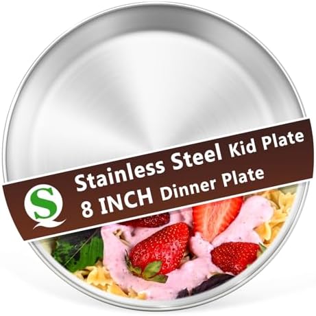 Sturdy Stainless Steel Plates for Toddlers - Camping Everyday Use
