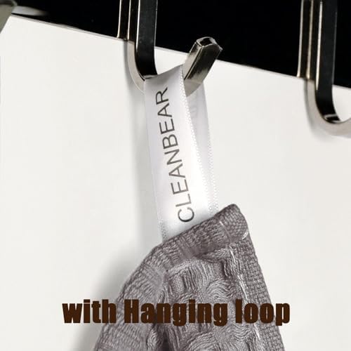 Cleanbear Classic Waffle Washcloths 12 Pack Gray