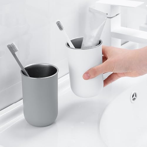 Sturdy 11 oz Stainless Steel Cup Durable Toothbrush DrinkMate