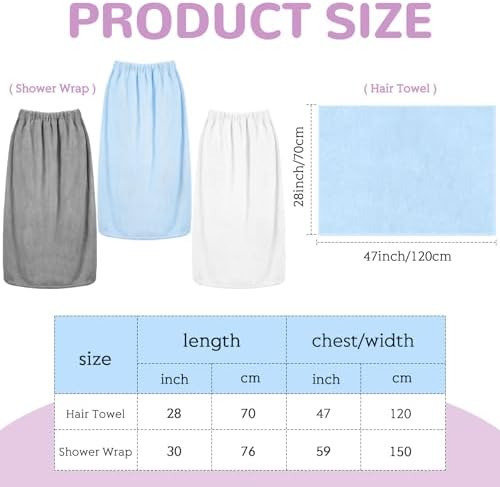 Adjustable Bath Towels for Women Set