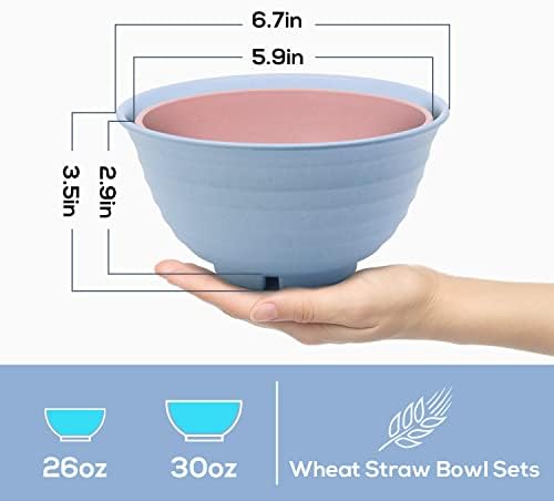 Numkey Quart Set of 4 Small Eco-Friendly BPA-Free Stackable Kitchen Bowls