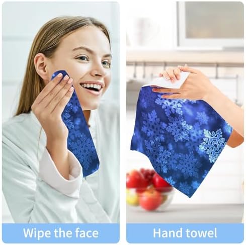 YETTASBIN Christmas Snowflake Washcloths 2 Pack