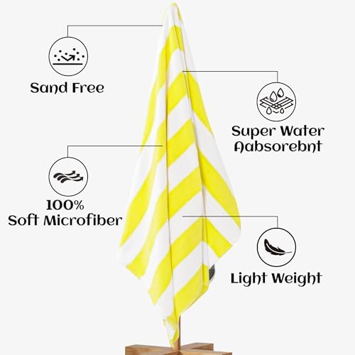 4-Pack Touchat Cabana Stripe Microfiber Beach Towels