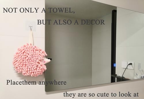 Yqdmcyan Fuzzy Ball Hand Towels Set of 2 Cute Hedgehogs Soft Absorbent