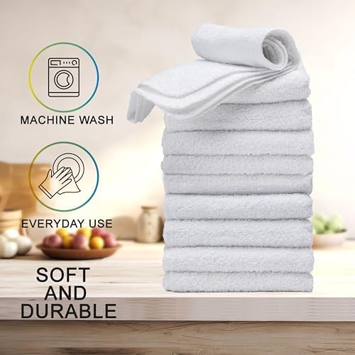 Honeycomb Terry Washcloth - 10 Set Soft Absorbent Pack of 10