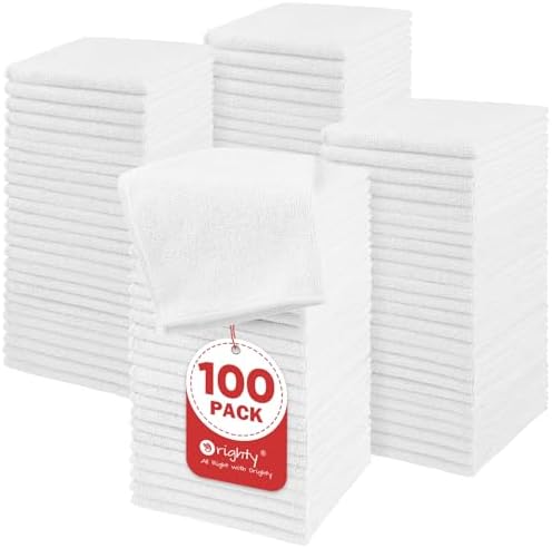 Orighty Washcloths 100-Piece Set Soft and Absorbent for Daily Use
