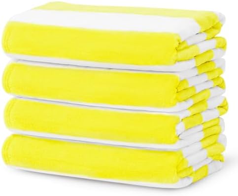 4-Pack Touchat Cabana Stripe Microfiber Beach Towels