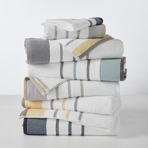 Great Bay Home Luxury Cotton 6-Piece Bath Towels Set EucalyptusGrey
