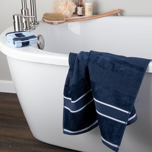 6-Piece Bath Towel Set 525 GSM - Navy - Soft Absorbent