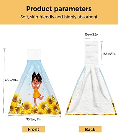Kewadony 1 Pack Sunflower Black Hand Towels