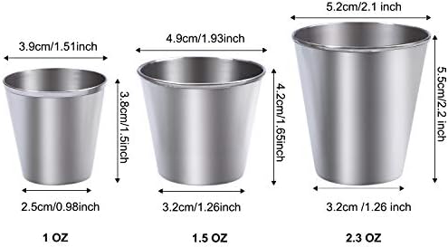 Ruisita 12-Piece Stainless Steel Shot Cups