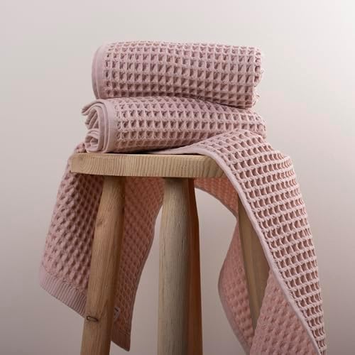 Pack of 2 Luxury Waffle Weave Bath Towels 100 Turkish Cotton