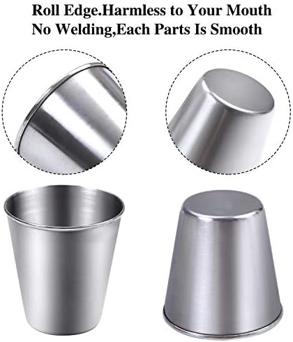 Ruisita 12-Piece Stainless Steel Shot Cups