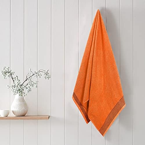 Belizzi Home Ultra Soft 2-Pack Cotton Bath Towels Soft Durable Orange