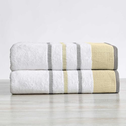 Chic GoldGrey Oversized Bath Towels Set