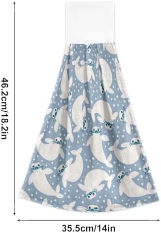 White Cartoon Sea Lion Hand Towels