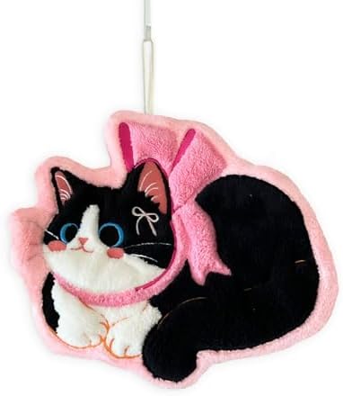 Coquette Pink Bow Cat Hand Towels