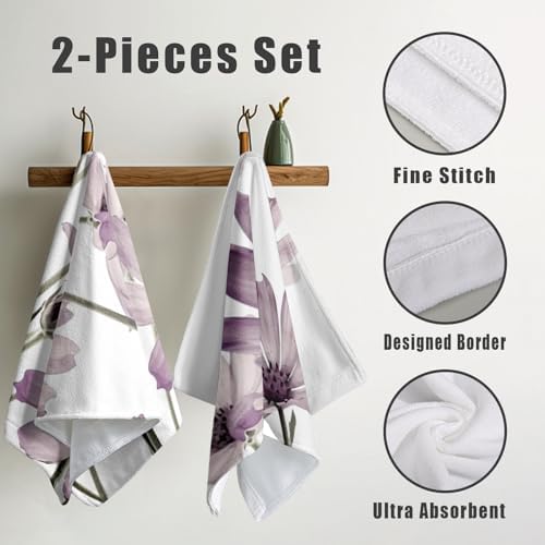 Hand Towels Pure Purple Flowers bursting with Style