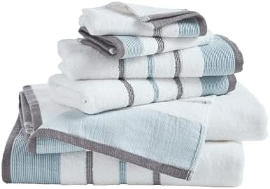 Great Bay Home Luxury Cotton 6-Piece Bath Towels Set EucalyptusGrey