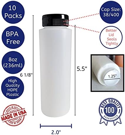 HDPE Squeeze Bottles 8oz 10-Pack