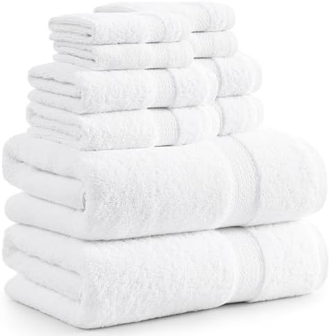 10-Piece White Bath Towels Set