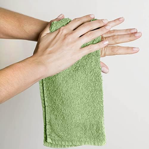 Utopia Towels 12 Pack Flannel Washcloths 100 Cotton Sage Green