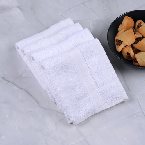 Quick-Dry Soft 11x17 Fingertip Towels - 4 Pieces White