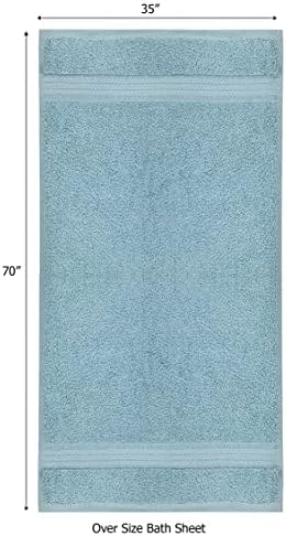 Luxury Ultra Soft Cotton Bath Towels - 35x70 inches Machine Washable Light Blue