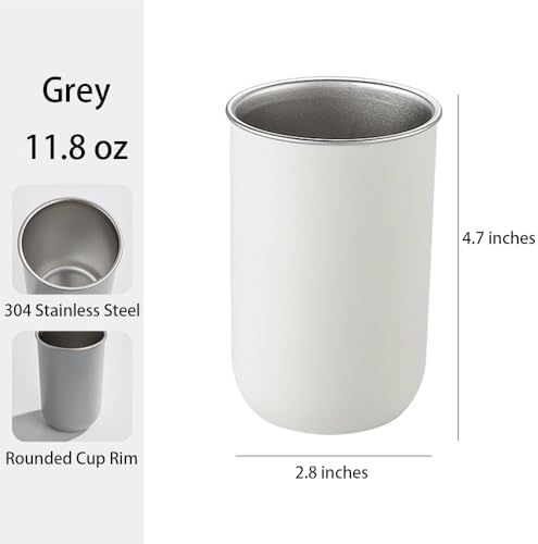 Sturdy 11 oz Stainless Steel Cup Durable Toothbrush DrinkMate
