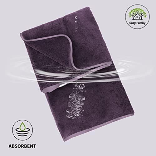 Grape Purple Microfiber Bath Towel Set