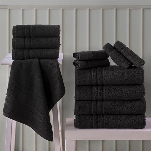 4-Piece Premium Cotton Bath Towels - Soft Durable and Luxurious