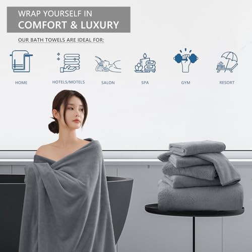 Extra Large Oversized Bath Towels Set