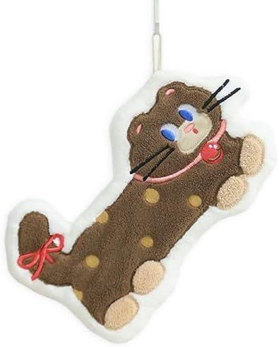 JFFTLL Brown Polka Dot Cat Hand Towels