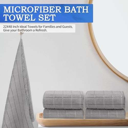 HOMERHYME Microfiber Bath Towels 2 Pack