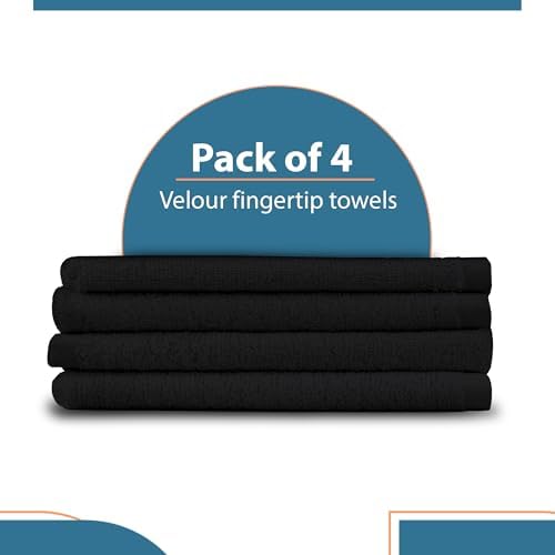 Batex 100 Cotton Terry Velour Fingertip Towels Set of 4