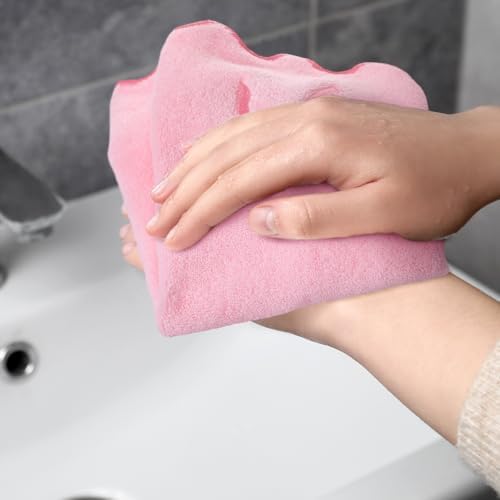 Scalloped Pink Bow Towels 12x18