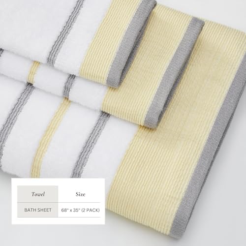 Chic GoldGrey Oversized Bath Towels Set