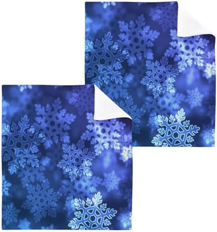 YETTASBIN Christmas Snowflake Washcloths 2 Pack