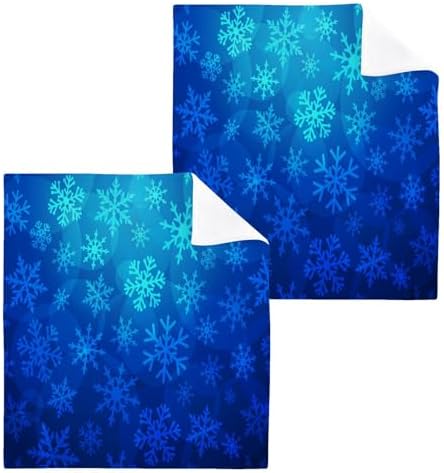 Blue Christmas Snowflakes Soft Washcloth