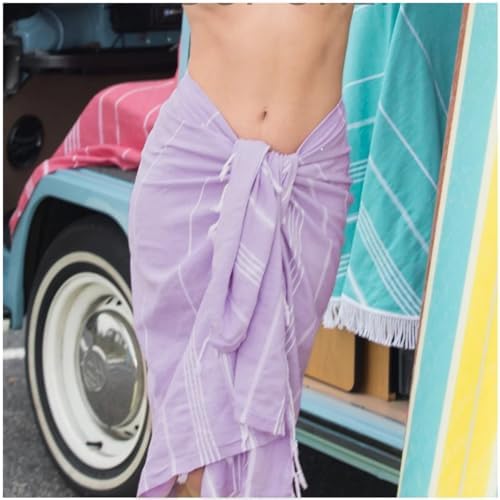 6-Piece Turkey Beach Towels Set - Durable Fast-Drying Sandproof for Adults