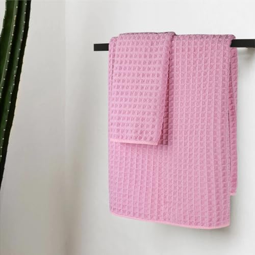 Oversize bath towel set with 4 pieces microfiber waffle bath towels